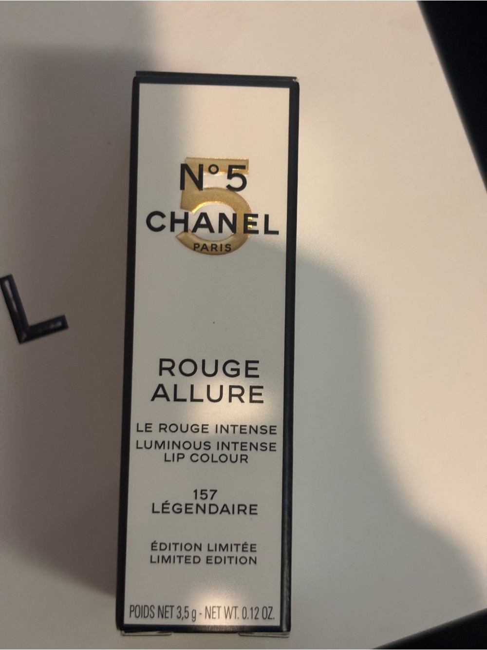 CHANEL Rouge Allure No.5 Légendaire 157 – Gold & White Packaging